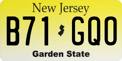 NJ license plate B71GQO