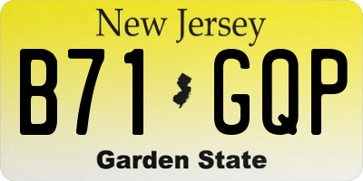 NJ license plate B71GQP