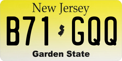 NJ license plate B71GQQ