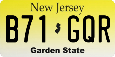 NJ license plate B71GQR