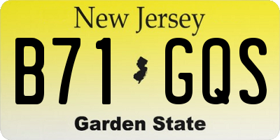 NJ license plate B71GQS