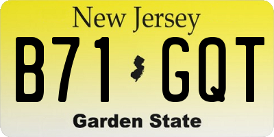 NJ license plate B71GQT