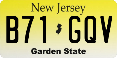 NJ license plate B71GQV