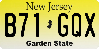 NJ license plate B71GQX