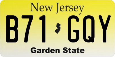 NJ license plate B71GQY
