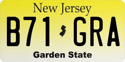 NJ license plate B71GRA
