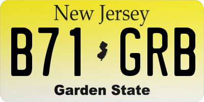 NJ license plate B71GRB