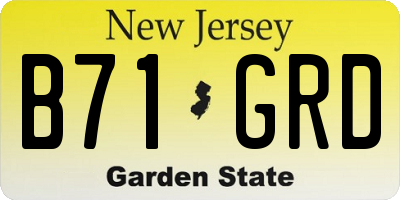 NJ license plate B71GRD