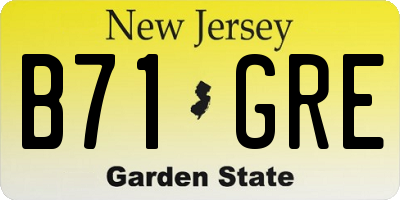 NJ license plate B71GRE