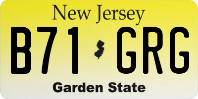 NJ license plate B71GRG