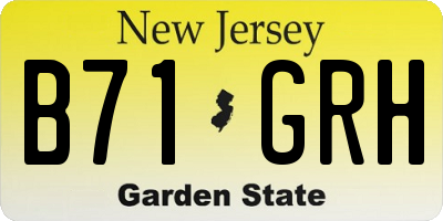 NJ license plate B71GRH