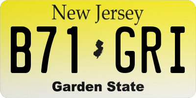 NJ license plate B71GRI