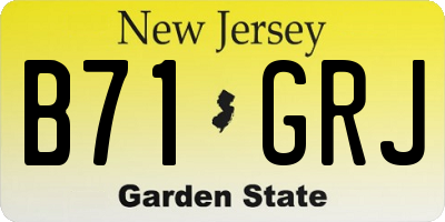 NJ license plate B71GRJ