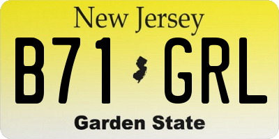 NJ license plate B71GRL
