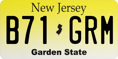 NJ license plate B71GRM