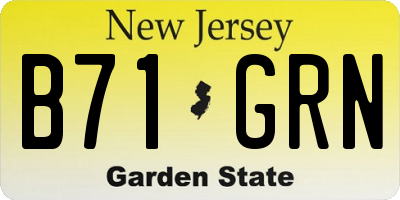 NJ license plate B71GRN