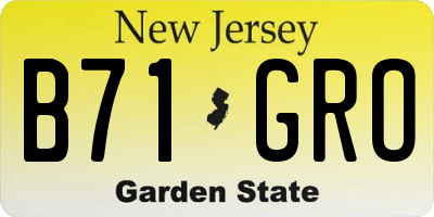 NJ license plate B71GRO