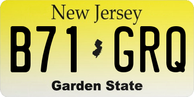 NJ license plate B71GRQ