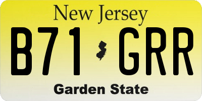 NJ license plate B71GRR