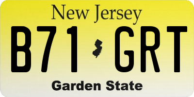NJ license plate B71GRT