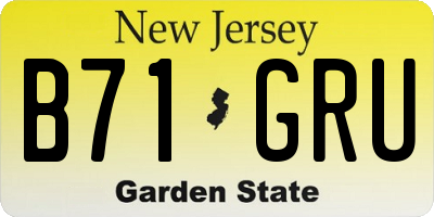 NJ license plate B71GRU