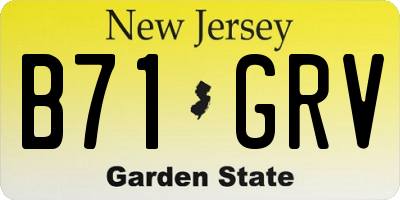 NJ license plate B71GRV