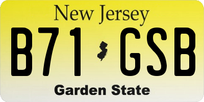 NJ license plate B71GSB