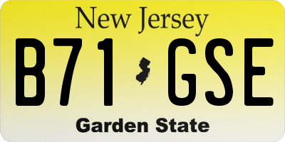 NJ license plate B71GSE