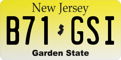 NJ license plate B71GSI