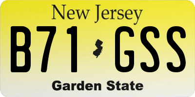 NJ license plate B71GSS
