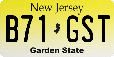 NJ license plate B71GST
