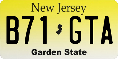 NJ license plate B71GTA