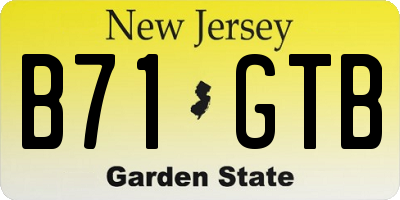 NJ license plate B71GTB