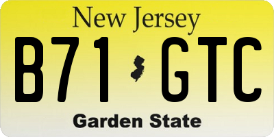 NJ license plate B71GTC