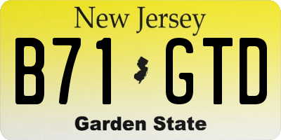 NJ license plate B71GTD
