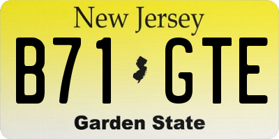 NJ license plate B71GTE