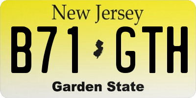 NJ license plate B71GTH