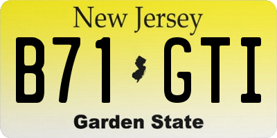 NJ license plate B71GTI