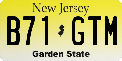 NJ license plate B71GTM