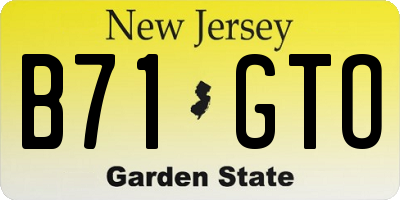 NJ license plate B71GTO