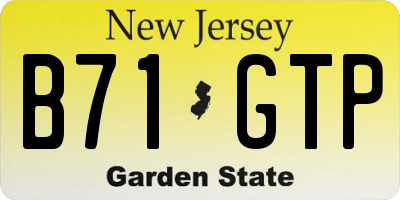 NJ license plate B71GTP