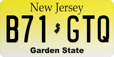 NJ license plate B71GTQ