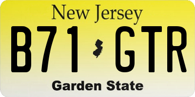 NJ license plate B71GTR