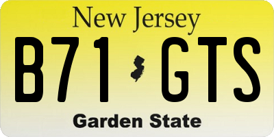 NJ license plate B71GTS