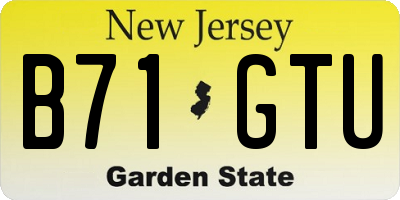 NJ license plate B71GTU
