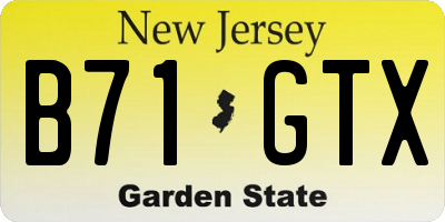 NJ license plate B71GTX
