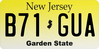 NJ license plate B71GUA