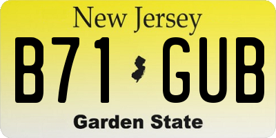 NJ license plate B71GUB