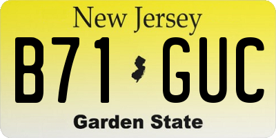 NJ license plate B71GUC