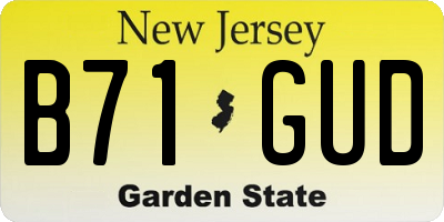 NJ license plate B71GUD
